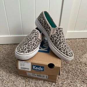 Keds Double Decker Wool Leopard Slip-On Sneakers Women’s Size 7.5 w/ Box